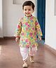 Babyhug Woven Full Sleeves Cambric Floral Printed Kurta Dhoti Set - Multicolor