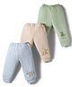 Pink Rabbit Cotton Knit Full Length Lounge Pants With Animal Print Pack of 3 - Light Green Light Blue & Tan