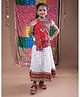 Banjara India Cotton Blend Woven Navratri Theme Half Sleeves Kutch Work Embroidered Lehenga Choli With Dupatta Costume Set - White