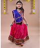 Banjara India Cotton Blend Woven Navratri Theme Half Sleeves Kutch Work Embroidered Lehenga Choli With Dupatta Costume Set - Pink