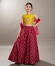 Bitiya By Bhama Silk Woven Sleeveless Floral Embroidered Ethnic Foil Printed Lehenga Choli With Dupatta Set - Yellow