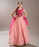 Bitiya By Bhama Silk Woven Sleeveless Floral Embroidered Gota Lace Embellished Lehenga Choli With Dupatta Set - Pink