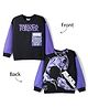 Pine Kids Marvel Terry Knit Full Sleeves Sweatshirt with Front & Back Black Panther Graphic - Black
