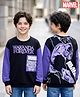 Pine Kids Marvel Terry Knit Full Sleeves Sweatshirt with Front & Back Black Panther Graphic - Black