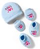 Simply Interlock Knit Cap Mittens & Booties Set with Choose Joy Text Light Blue - Diameter 10 cm