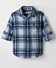 US Polo Assn 100% Cotton Woven Full Sleeves Shirt With Checks - Royal Blue