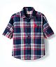 US Polo Assn Cotton Woven Full Sleeves Shirt With Checks - Navy Blue