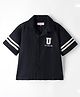 US Polo Assn 100% Cotton Woven Half Sleeves Solid Shirt - Black