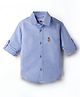 Us Polo Assn Cotton Woven Roll Up Sleeves Shirt with Logo Embroidery - Light Blue