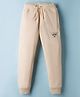 US Polo Assn Cotton Knit Full Length Solid Colour Lounge Pant - Beige
