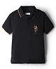 US Polo Assn Cotton Knit Half Sleeves Solid Color Polo T-Shirt - Black