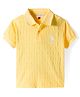 US Polo Assn Cotton Knit Half Sleeves Textured Polo T-Shirt with Brand Logo Print - Yellow