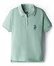 US Polo Assn Cotton Interlock Knit Half Sleeves Solid Color Polo T-Shirt - Mint