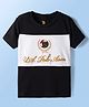 US Polo Assn Cotton Knit Half Sleeves T-Shirt with Brand Name Embroidery - Black