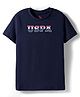 US Polo Assn Cotton Knit Half Sleeves T-Shirt with Brand Name Print - Navy  Blue