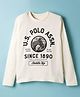 US Polo Assn Cotton Knit Full Sleeves T-Shirt With Brand Text Print - Offwhite