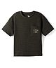 US Polo Assn Cotton Knit Drop Shoulder Half Sleeves Solid Color Micro Waffle T-Shirt - Dark Green