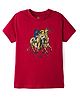 US Polo Assn Cotton Knit Half Sleeves T-Shirt with Polo Print - Red