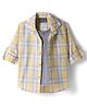 Dapper Dudes Full Sleeves Checked Shirt With Attached Tee - Lemon