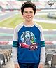 Pine Kids Disney Terry Knit Full Raglan Sleeves Sweatshirt with Cars Graphics - Blue & Grey