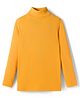Honeyhap Premium Cotton Elastane Knit Full Sleeves Solid Color Turtle Neck T-Shirt with Bio Finish - Banana