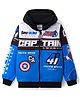 Pine Kids Marvel Terry Knit Full Sleeves Hooded Sweatjacket with Avengers Graphics & Badge Detailing - Blue