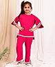 NEUDIS Knit Three Fourth Sleeves  Lace Detailed Coordinating Top & Pants Set - Red
