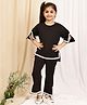 NEUDIS Knit Three Fourth Sleeves  Lace Detailed Coordinating Top & Pants Set - Black
