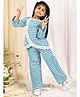 NEUDIS Cotton Blend Woven Full Sleeves Gingham Checked  Coordinating Top & Trousers  Set - Sky Blue & White