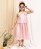NEUDIS Woven Sleeveless Floral Applique Detailed  & Holographic Dress  - Pink