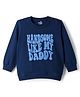 Doodle Poodle 100% Cotton Knit Full Sleeves Sweatshirt with Text Graphic - Navy Blue