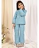 NEUDIS Cotton Blend Woven Full Sleeves Gingham Checked  Top & Pant  Coordinated Set- Sky Blue & White