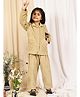 NEUDIS Corduroy Woven Full Sleeves Solid Jacket With  Coordinating Trouser Set - Beige