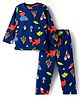 Babyhug Cotton Knit Full Sleeves Co-ord Night Suit With Fox Print - Navy Blue