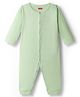 Babyhug 100% Cotton Interlock Knit Full Sleeves Solid Colour Romper - Green