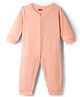 Babyhug 100% Cotton Interlock Knit Full Sleeves Solid Colour Romper - Orange