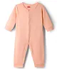 Babyhug 100% Cotton Interlock Knit Full Sleeves Solid Colour Romper - Orange