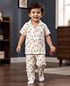 Kookie Kids Single Jersey Knit Half Sleeves Co-ords Night suit With Tropical Theme Print - White
