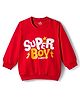 Doodle Poodle 100% Cotton Knit Full Sleeves Sweatshirt With Super Boy Power Print - Red
