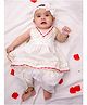BownBee Pure Cotton Woven Sleeveless Gota Lace Embellished Dhoti Kurti Set - White