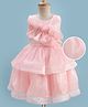 Mark & Mia Woven Sleeveless Party Dress With Ruffle & Pearl Detailing - Peach