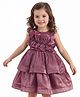 Mark & Mia Woven Sleeveless Party Dress With Ruffle & Pearl Detailing - Purple
