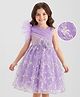 Mark & Mia Woven Frill Sleeves Party Dress with Embroidery & Sequin Detailing - Lavender