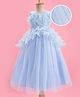 Mark & Mia Woven Sleeveless Mesh Party Gown with Sequin & Frill Detailing - Aqua Blue