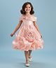 Mark & Mia Woven Sleeveless Party Dress With Floral & Bow Applique - Peach