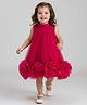 Mark & Mia Woven Sleeveless Party Dress With Floral Ruffle Detailing - Maroon