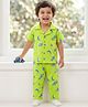 Kookie Kids India Single Jersey Knit Full Sleeves Co-ords Night Suit With Space Theme Print - Green