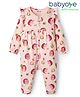 Babyoye 100% Cotton Knit Eco Jiva Finish Full Sleeves Romper with Hedgehog Print - Pink