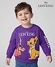 Babyhug Disney Terry Knit Full Sleeves Sweatshirt With Lion King Graphics - Lavender