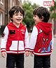 Babyhug Marvel Terry Knit Full Sleeves Hooded Sweatjacket with Spider-Man Graphics and Badge Detailing - Red & White